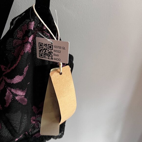 Wingslove lace bra size 44D Black & Pink Underwire Unlined NWT - Picture 4 of 10